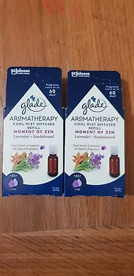 2xGlade Aromatherapy Cool Mist Diffuser Refills MomentOf Zen Lavender+Sandalwood • £14