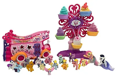 My Little Pony Ponyville Lot Farris Wheel Star Song Bus & 16 Ponies • $34.95