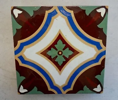 Encaustic 6 X6  Tile  From Minton & Co Patent C1863 • £32