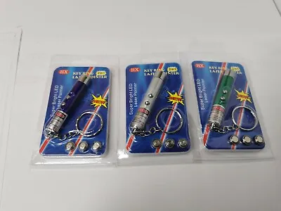 3x CAT LASER 2 IN 1 POINTER PEN & LED TORCH KEYRING • £5.99