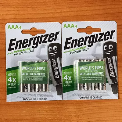 Energizer AAA Rechargeable Batteries 700mAh NiMH Power Plus PreCharged HR03 ACCU • £2.45