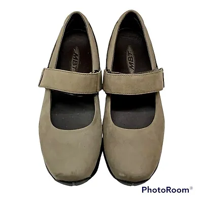 MBT Kesho Mary Jane Taupe Leather Rocker Comfort Walking Shoes Women Sz 7-7.5 • $36