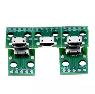 10pcs MICRO USB To DIP Adapter 5pin Female Connector B Type PCB Converter Board  • $6.44