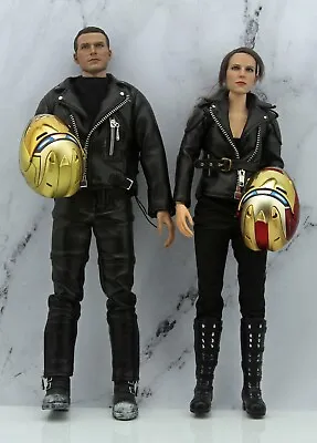 Male & Female Motorcycle Action Figure Body Head Sculpt Jacket Boot Helmet 1/6 • $229.99