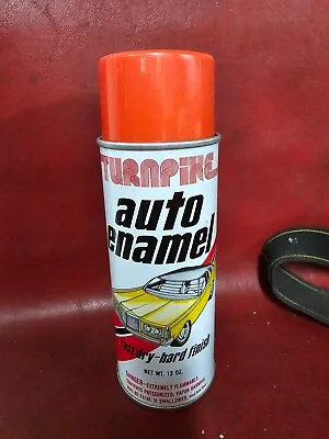 Vtg NOS Turnpike Auto Enamel Spray Paint 13oz Can ORANGE Rattles Full Fast Dry • $65