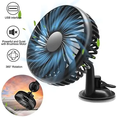 $13.91 • Buy 360° Car Fan Mini Van Cooler Cooling Desk Fan 12V 24V USB 3 Speed Suction Quiet