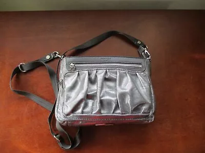 MZ Wallace - Gunmetal Siver/Grey Metallic Nylon Crossbody Handbag EUC • $85