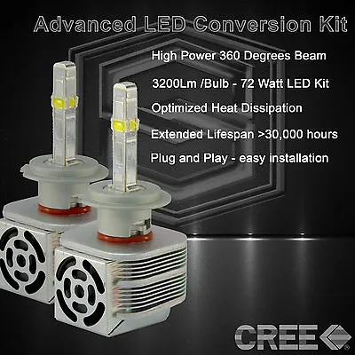 360 Degree Beam - New Gen CREE LED 6400LM Head Light Kit 6k 6000k - H7 (A) • $23.79