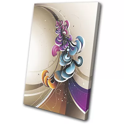 Abstract Swirls Vector Pattern SINGLE CANVAS WALL ART Picture Print VA • $64.99