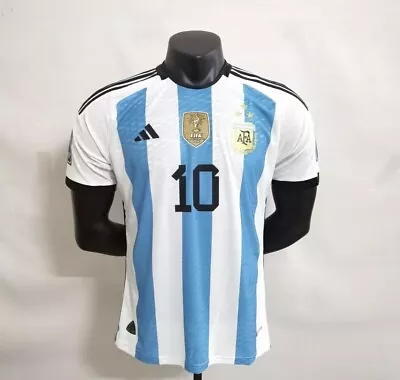 Messi #10 Argentina 2022 World Cup Jersey 3 Star Slim Fit SIZE XL- FREE SHIPPING • $60