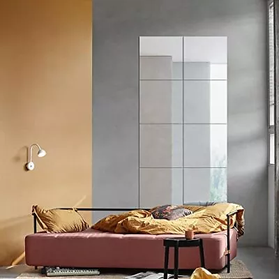 Full Length Square Mirror With Sticker 12x12 8PCS Wall Mount Home Mirror • $36.09