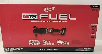 NEW Milwaukee 2811-22 M18 FUEL SUPER HAWG Right Angle Drill With QUIK-LOK Kit • $599