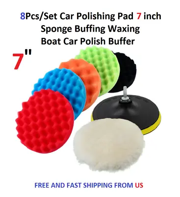 8Pcs/Set Car Polishing Pad 7 Inch Sponge Buffing Waxing Boat Car Polish Buffer • $19.95