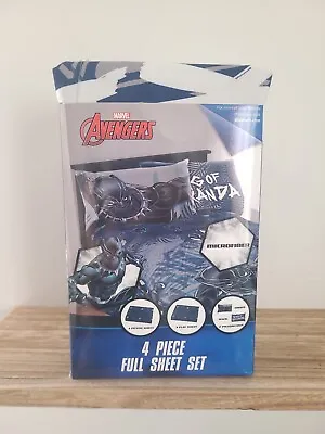 Avengers All Over Print 4-Piece Full Sheet Set Black Panther • $19.99