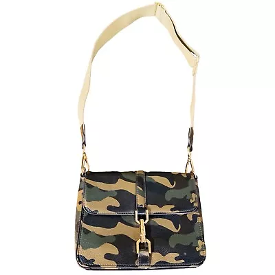 Camo Bag By G.I.L.I. Leather Camo Medium Crossbody Handbag Green • $24