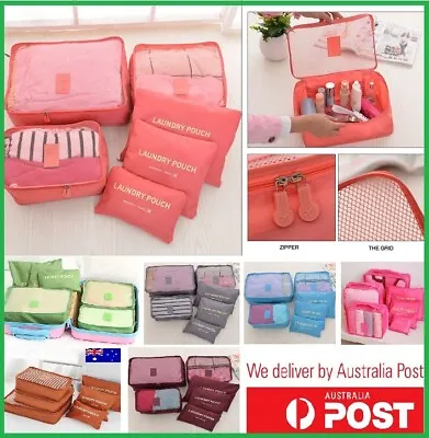 $13.75 • Buy 6pcs Packing Cubes Travel Luggage Organizer Clothes Suitcase Storage Bags Pouch