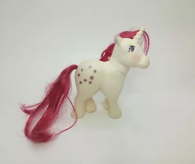 Vintage 1983 My Little Pony G1 MOONDANCER White Unicorn Moon Stars Pink Hair  • $10.49