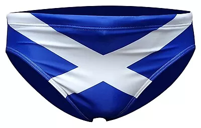 ACCLAIM Scotland Saltire Sports Fit 7 Cm Flag Brief Swimming Trunks Mens NEW • £11.99