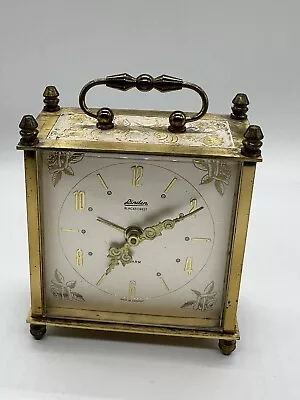 Vintage Linden Black Forest West Germany Ornate Flowers Brass Small Alarm Clock • $24.99