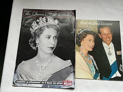 Queen Elizabeth 11 Silver Wedding Souvenir Booklet + 80th Birthday Mag Of Pictur • £8.99