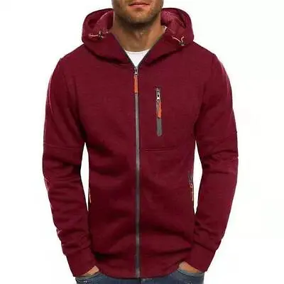 Abrigos Hombres Para Hombre Abrigo De Invierno Sueter Casual Moda Sueters Rojos • $16