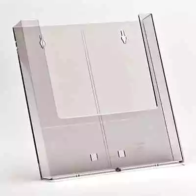 2 X A4 WALL MOUNTABLE LEAFLET HOLDERS BROCHURE MAGAZINE SHOP DISPLAY DISPENSER • £15.50