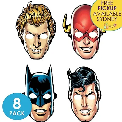 $8.99 • Buy Justice League Party Supplies 8 Birthday Batman Flash Superman Favour Masks