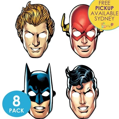 $8.99 • Buy Justice League Party Supplies 8 Birthday Batman Flash Superman Favour Masks