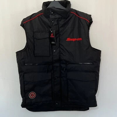 £94.99 • Buy Snap On Tools Gilet Medium Large Body Warmer Black Fleece Heavy Duty Mechanic