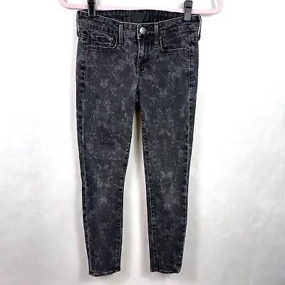Vince Dylan Cropped Skinny Ankle Womens Jeans Size 24 Black Acid Wash Low Rise • $8.98