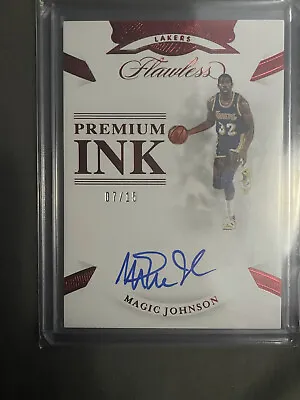 2019/20 Panini Flawless Magic Johnson Premium Ink Auto /15 #07/15 Lakers Hof • $249.99