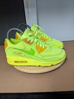 Nike Air Max 90 Sneakers Womens Size 5.5 Neon Green Retro Low Top Shoes Trainers • £31.02
