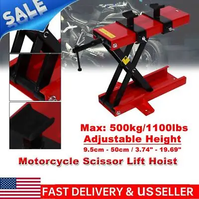 Motorcycle Lifting 500KG Center Scissors Jack Lift Hoist Workshop Table Bench • $79.99