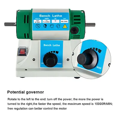 Bench Buffer Polisher 350W Variable Speed Electric Buffing Machine 10000rpm New  • $63