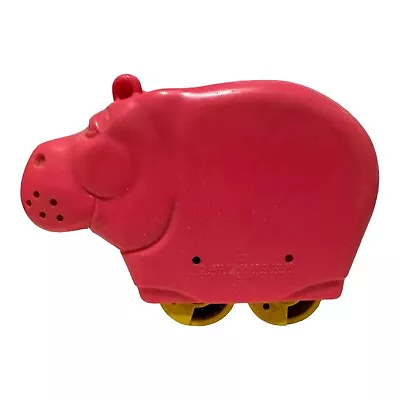 1977 Fisher-Price Toy “Henry Hippo Pink Rolling Tub Toy Pencil Holder *Has Grime • $6