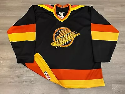 NWT Vancouver Canucks 1985-89  Sunflower  Vintage NHL Maska CCM Jersey! Sz XL! • $122.54