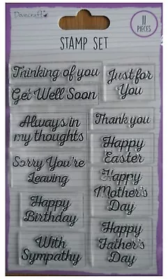 £3.99 • Buy Dovecraft Clear  Acrylic Stamp Set  OCCASIONS  SENTIMENTS Easter Mothers Day Etc