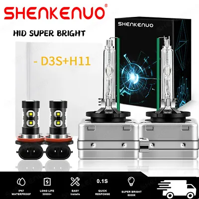 For Ford Mustang 2008-2017 D3S H11 HID Headlight Bulb High/Low+LED Fog Light Kit • $33.03