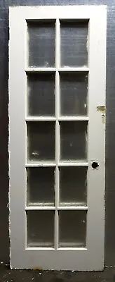 26 X78.5 X1.5  Antique Vintage Old Wooden Interior French Door Window Wavy Glass • $449.99