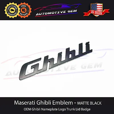 Maserati Ghibli Emblem Matte Black Logo Trunk Lid Emblem Badge Sticker OEM • $44.99