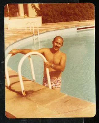 Vintage Photo HANDSOME MATURE MAN IN SWIMMING POOL TIGHT TRUNKS | Gay Interest  • $3.96