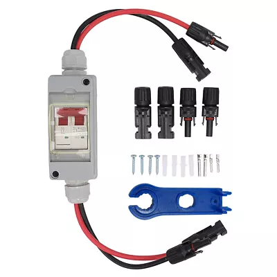 PV Isolator Switch DC500v IP65 Disconnect Circuit Breaker Kit For Solar-Panels • £20.62
