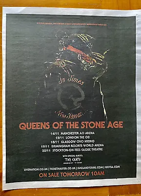 Queens Of The Stone Age Tour Dates Ad QOTSA Newspaper Advert Poster 14x11” • £7.50
