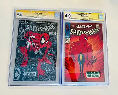 A. Spider-Man #50 And Spider-Man #1 CGC Signed By Stan Lee & Todd McFarlane Keys • $4299.99