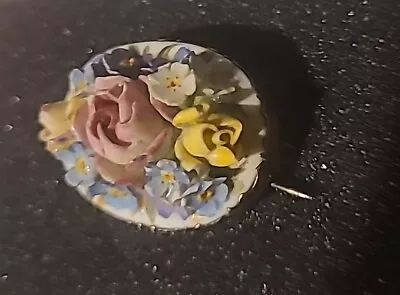 Porcelain Victorian Flower Brooch. Beautifully Made Lovelly Craftmanship • £3.99