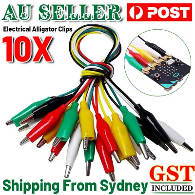 10PCS Electrical Alligator Clips Test Lead Jumper Wire Crocodile Cable Wire AU • $6.85