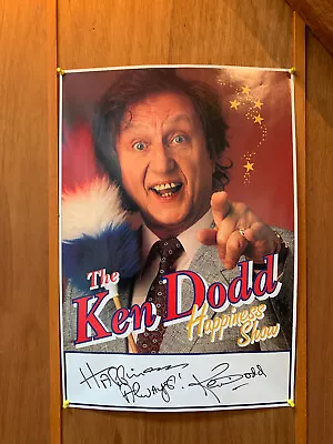 Ken Dodd Signed Poster - Happiness Always - Large  - 63cm High X 44cm • £45