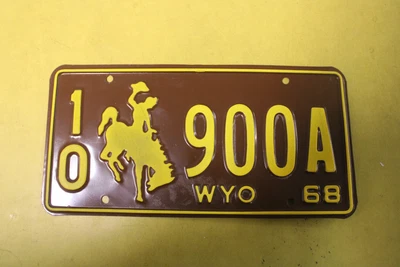 $35 • Buy 1968 Wyoming License Plate #10  900A