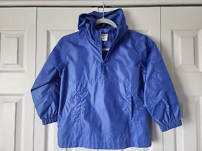 Hanna Andersson Boys Unisex Blue Pullover Light Rain Wind Jacket Size 120 6-7 • $8