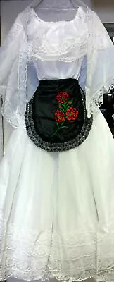 Veracruz Womens XS-XXL Folklorico Fiesta Dance Traditional Dress Set White Lace • $106